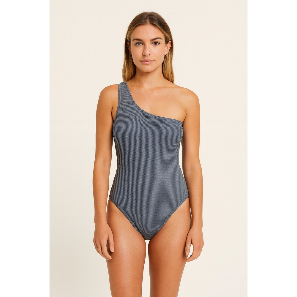 Rumer the Label Cassidy Maillot OneShoulder Ribbed One Piece Swim Seafoam NWT XS